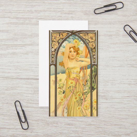 時刻と明るさ(ミュシャ) 名刺 (正面/裏面インサイチュ)