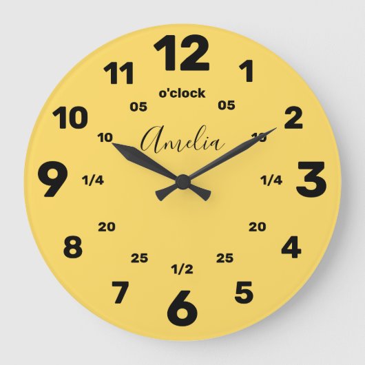 時学を告げる |パーソナライズされた | |名前(大) ラージ壁時計 (正面)