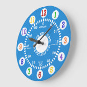 時学間を告げる（青） ラージ壁時計 (傾斜)