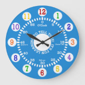 時学間を告げる（青） ラージ壁時計 (正面)