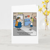 時差漫画カード – フライト付き添い人は似ている カード (黄色い花)