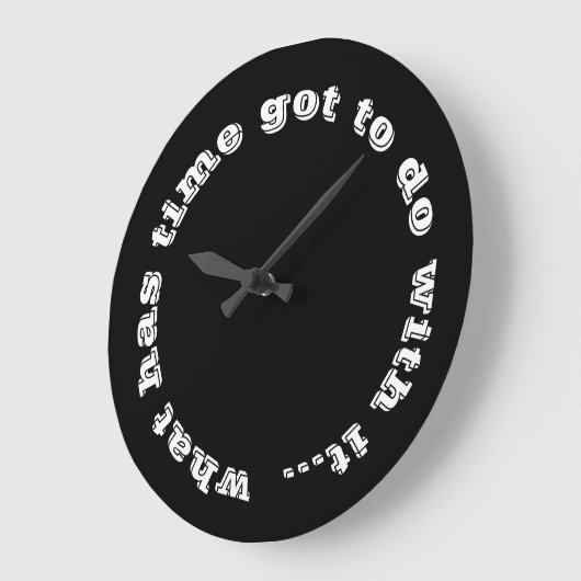 時感動的間引用文白黒タイポグラフィ ラージ壁時計 (傾斜)