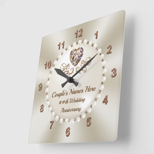 時素晴らし刻記念贈答、年 スクエア壁時計 (傾斜)