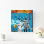 時結婚間！ スクエア壁時計 (ホーム)