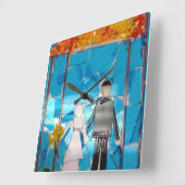 時結婚間！ スクエア壁時計 (傾斜)