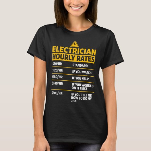 時給の電気技師 Tシャツ (正面)