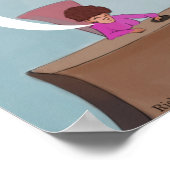 時計おもしろいの牛のユニセックス漫画 ポスター (角)