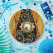 時計およびギアとの素晴らしいsteampunkのデザイン ペーパープレート (パーティー)