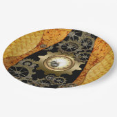 時計およびギアとの素晴らしいsteampunkのデザイン ペーパープレート (アングル)