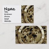 時計およびギアのSteampunkの金機械ギフト 名刺 (正面/裏面)