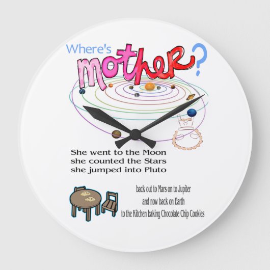 時計お母さんは？ハッピーマザーズデイ ラージ壁時計 (正面)