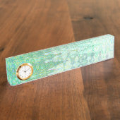 時計が付いているサルジニアの机用ネームプレート デスクネームプレート (側面)