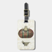 時計が付いているバロック式の気球 ラゲッジタグ (正面縦)