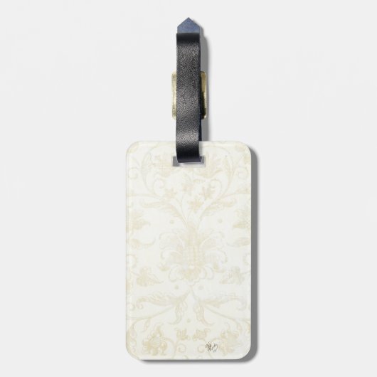 時計が付いているバロック式の気球 ラゲッジタグ (裏面縦)