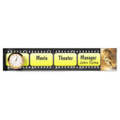 時計が付いているフィルムのストリップの名札 デスクネームプレート (正面)