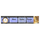 時計が付いているフィルムのストリップの名札 デスクネームプレート (正面)