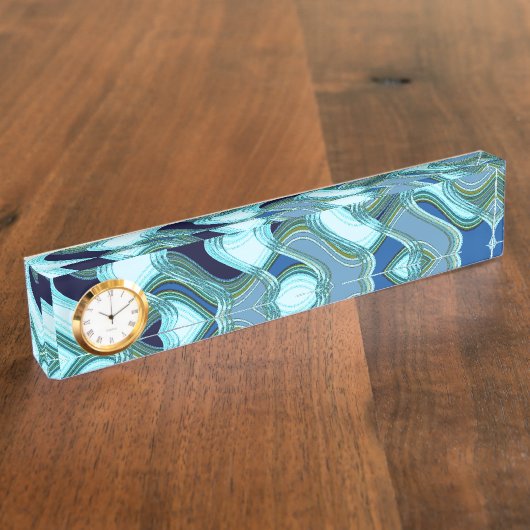 時計が付いているペントハウス及び舗装の机用ネームプレート デスクネームプレート (側面)