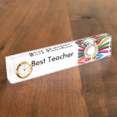 時計が付いている最も最高のな先生の机用ネームプレート デスクネームプレート (側面)