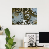 時計が氷上に沈む ポスター (ホームオフィス)