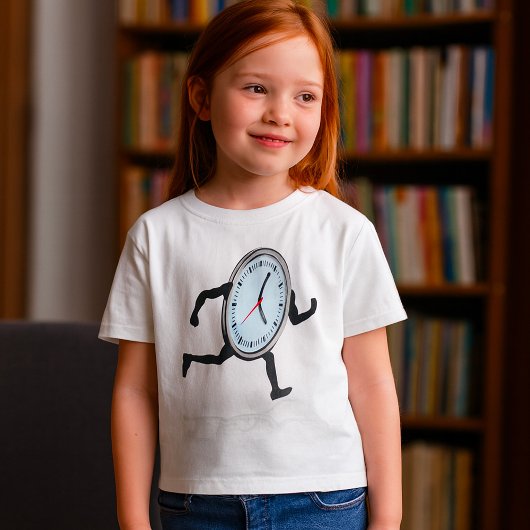 時計が走る女の子Tシャツ Tシャツ
