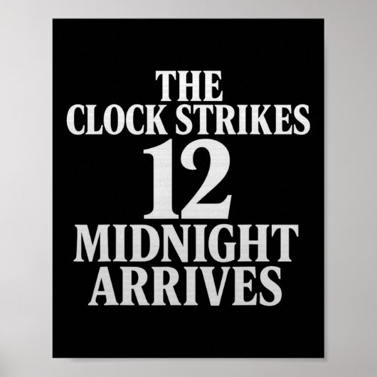 時計が12時を刻む 真夜中がやってくる ミーム ポスター (正面)
