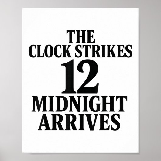 時計が12時を刻む 真夜中がやってくる ミーム ポスター (正面)