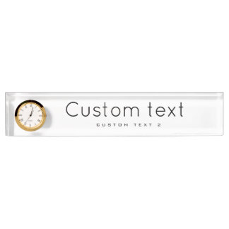 時計でデスク名札をパーソナライズ デスクネームプレート