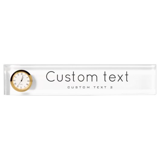 時計でデスク名札をパーソナライズ デスクネームプレート (正面)