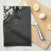 時計とギアの可愛いスチームパンク。 キッチンタオル (四つ折り)