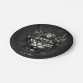 時計とギアの可愛いスチームパンク。 ペーパープレート (アングル)