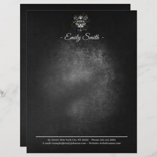 時計とギアの可愛いスチームパンク。 レターヘッド (正面/裏面)