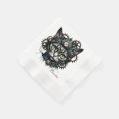 時計とギアの可愛いスチームパンク。 縁ありカクテルナプキン (角)