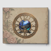 時計とギアの黒いスチームパンクの白鳥。 ゲストブック (裏面)