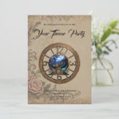 時計とギアの黒いスチームパンクの白鳥。 招待状 (スタンド正面)