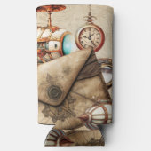 時計と吹雪のあるスチームパンク時代 スリム缶クーラー (裏面)