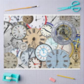 時計と時計のデコページ 薄葉紙 (クラフト)