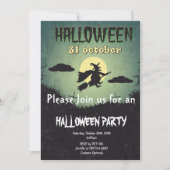 時計と月のハローウィンパーティ 招待状 (正面)