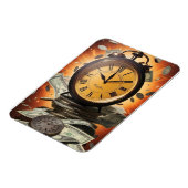 時計と現金 マグネット (左側)