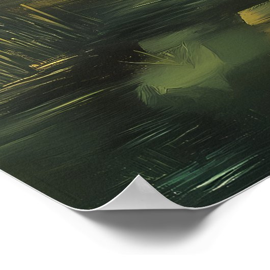 時計と目が溶ける超現実的な風景 ポスター (角)