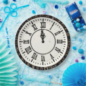 時計と花火の新年紙吹雪 ペーパープレート (パーティー)