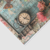 時計と蝶の混合メディア 薄葉紙 (詳細)
