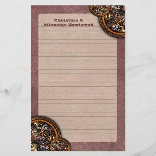 時計と革、文房具 便箋 (正面)