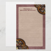 時計と革、文房具 便箋 (正面/裏面)