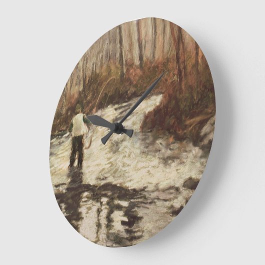 時計のあたりで採取しているはえ ラージ壁時計 (傾斜)