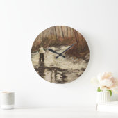 時計のあたりで採取しているはえ ラージ壁時計 (ホーム)