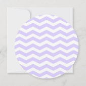 時計ののまわりにブライダルシャワー招待ラベンダー 招待状 (裏面)