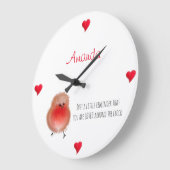 時計のまわりにのかわいいロビンが好き  ラージ壁時計 (傾斜)