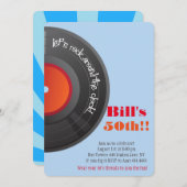 時計のまわりにの50歳の誕生日パーティー 招待状 (正面/裏面)