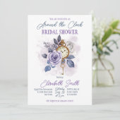 時計のまわりにブライダルシャワー 招待状 (スタンド正面)