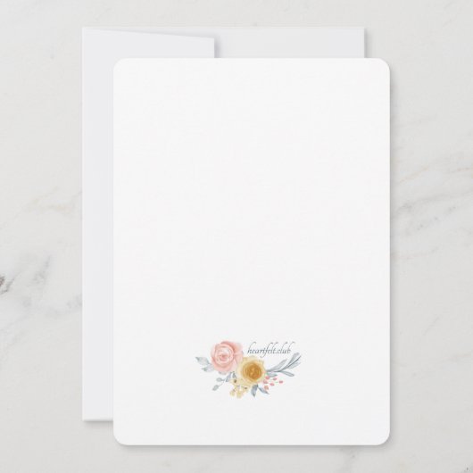 時計のまわりにブライダルシャワー 招待状 (裏面)